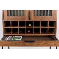 Vaisselier range bouteilles Travis Walnut - Zuiver