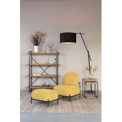 Fauteuil jaune design en tissu Polly - Boite à design