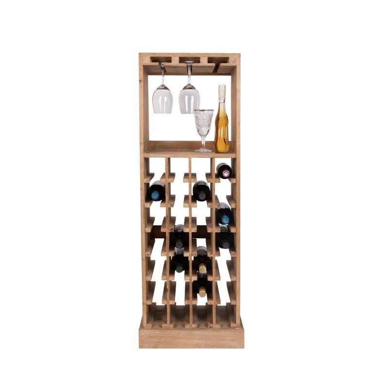 Etagère à bouteilles de vin et verres en bois Claude - Dutchbone Etagère à bouteilles de vin et verres en bois Claude - Dutchbone