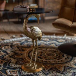 Table d'appoint en verre et métal Crane - Dutchbone