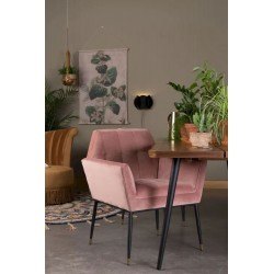 Fauteuil vintage tissu velours Kate - Dutchbone