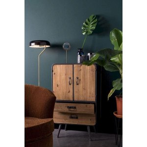 Cabinet industriel en bois et métal Gin - Dutchbone