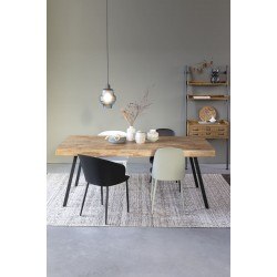 Table de repas industrielle SURI teck et acier 160 cm - Boite à design