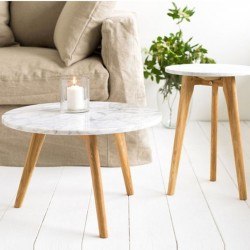 Table basse WHITE STONE marbre et bois Zuiver