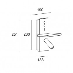 Applique de lecture Led avec USB E-lamp