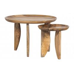 Table basse bois de manguier - high heels Set de 2 - Woood