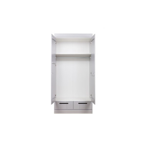 Armoire en bois gris béton 2 portes 2 tiroirs Connect - Woood