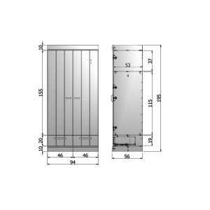 Armoire en bois gris béton 2 portes 2 tiroirs Connect - Woood