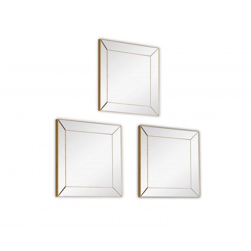 Set de 3 miroirs carrés vintage ALEXA Set de 3 miroirs carrés vintage ALEXA