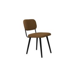 Chaise rétro tissu bouclé marron JAKE - Boite à design