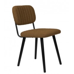 Chaise rétro tissu bouclé marron JAKE - Boite à design