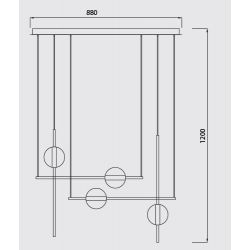 Suspension design Cuba or et noir 4L - Mantra