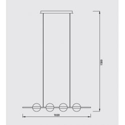 Suspension ligne design Cuba or et noir 4L - Mantra