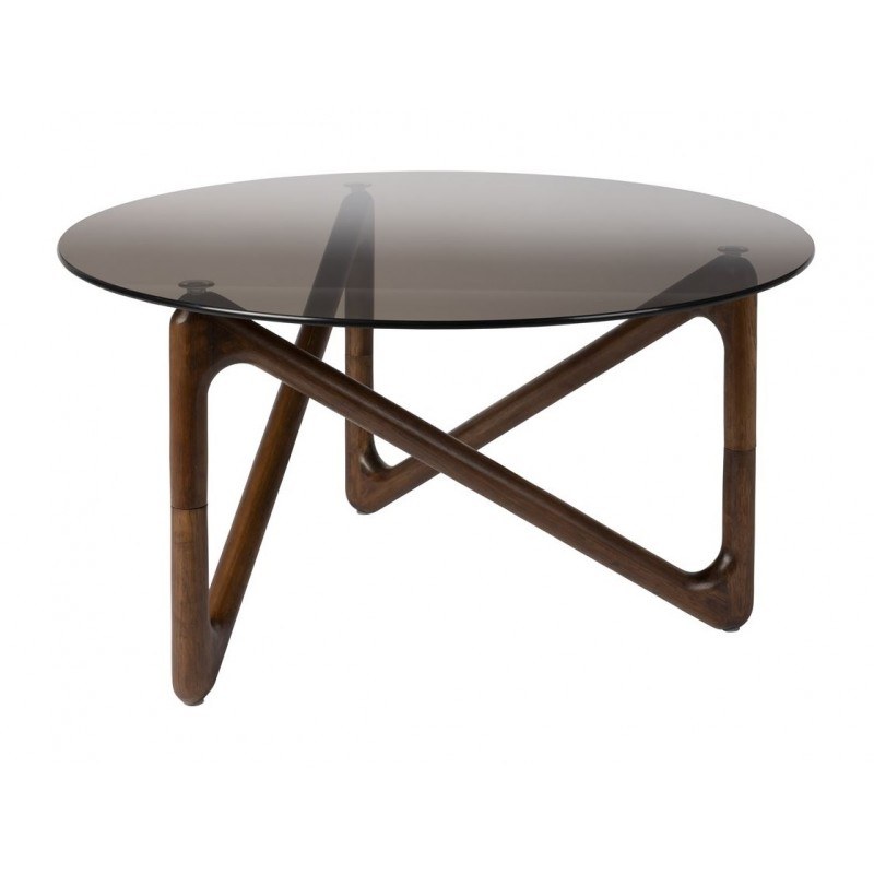 Table basse ronde bois et verre Naia - Dutchbone Table basse ronde bois et verre Naia - Dutchbone