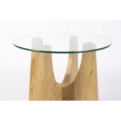 Table d'appoint ronde bois et verre Kobe - Zuiver