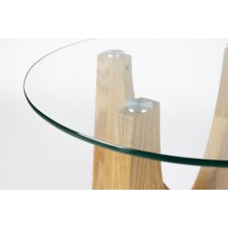Table d'appoint ronde bois et verre Kobe - Zuiver