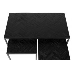 Table basse en bois noire Parker - set de 3