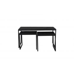 Table basse en bois noire Parker - set de 3