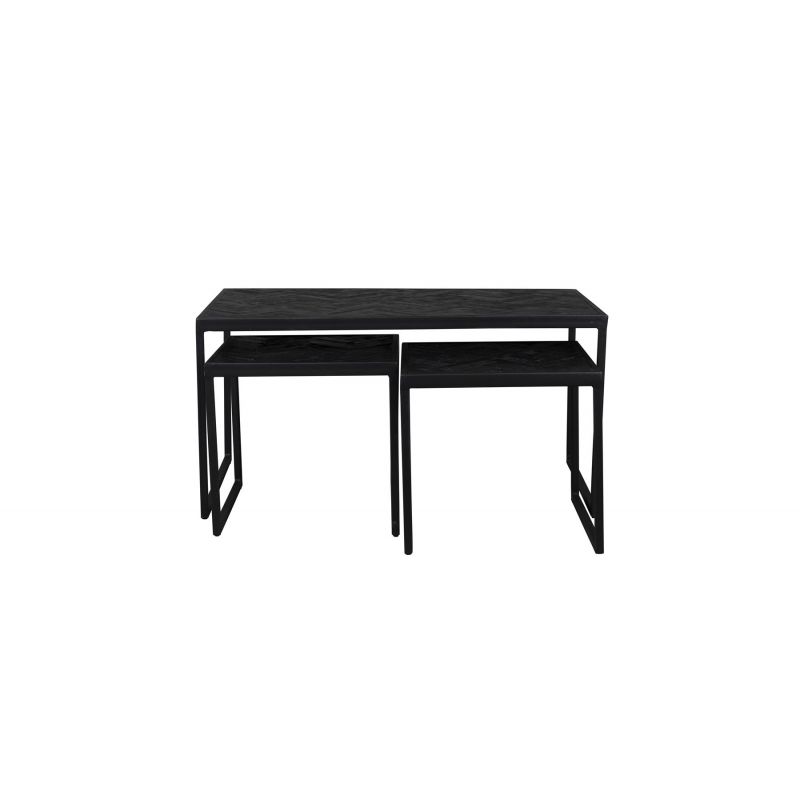 Table basse en bois noire Parker - set de 3 Table basse en bois noire Parker - set de 3