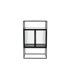 Meuble de rangement Boli métal noir et verre - Dutchbone