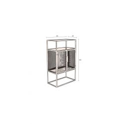 Meuble de rangement Boli métal noir et verre - Dutchbone
