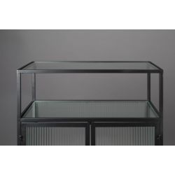 Meuble de rangement Boli métal noir et verre - Dutchbone