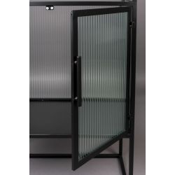 Meuble de rangement Boli métal noir et verre - Dutchbone