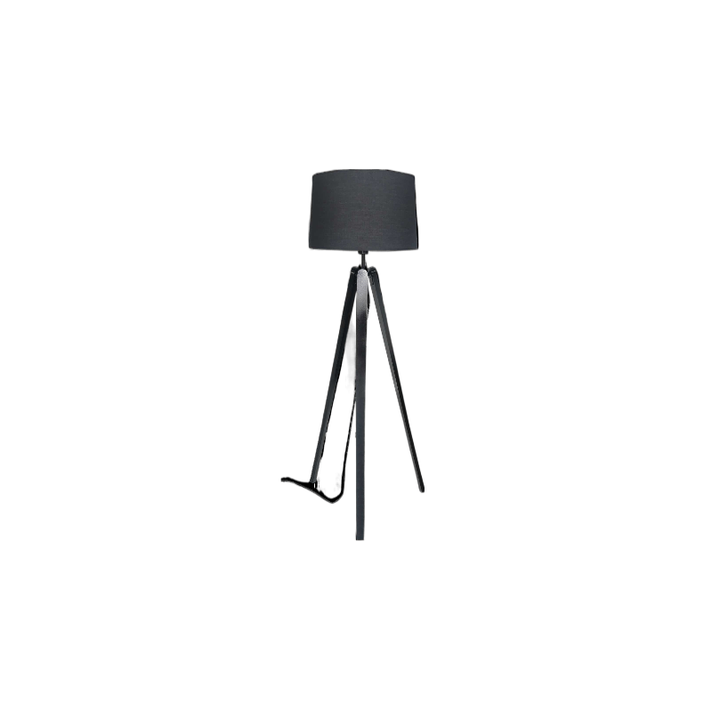 Lampadaire trépied bois et abat-jour coton ESSENCE Noir Lampadaire trépied bois et abat-jour coton ESSENCE Noir