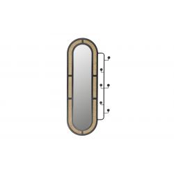 Miroir rotin AIDA avec patères - Boite à design