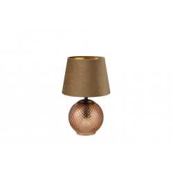 Lampe à poser vintage en verre et velours JONNA