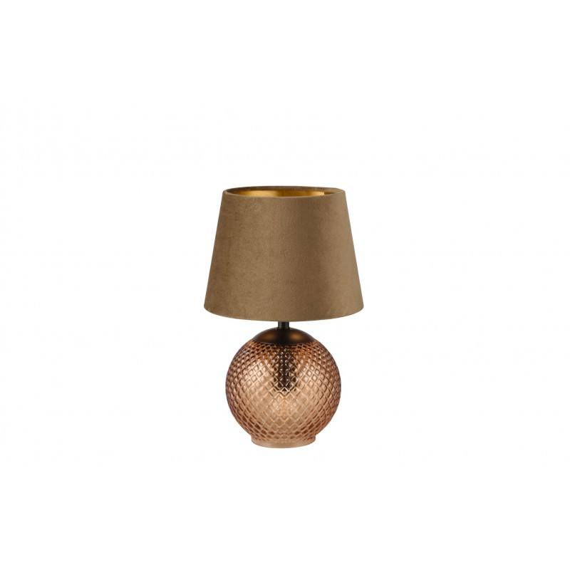 Lampe à poser vintage en verre et velours JONNA Lampe à poser vintage en verre et velours JONNA