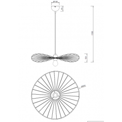 Dimension Suspension en métal 60 cm CHAPEAU Trio Lighting