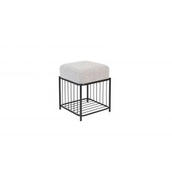 Petit tabouret carré avec coussin Milou