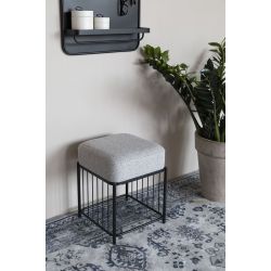 Petit tabouret carré avec coussin Milou