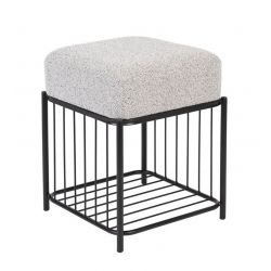 Petit tabouret carré avec coussin Milou