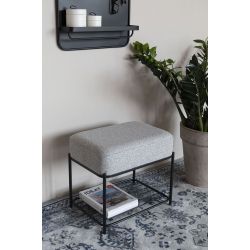 Tabouret avec coussin tissu Milou