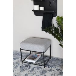 Tabouret avec coussin tissu Milou