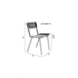 Chaises en bois massif et rotin JORT - Lot de 2