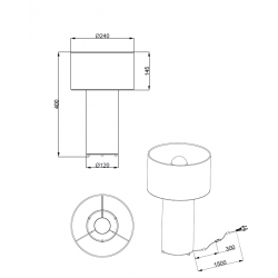 Dimension Lampe à poser design en tissu BALE