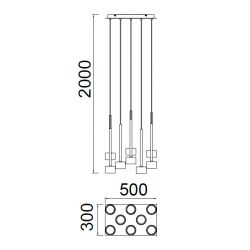 Suspensions 8L verre Tonic rectangle Mantra 12W IP20