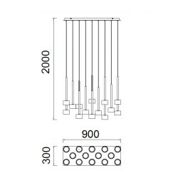 Suspensions 14L verre Tonic Mantra 12W IP20