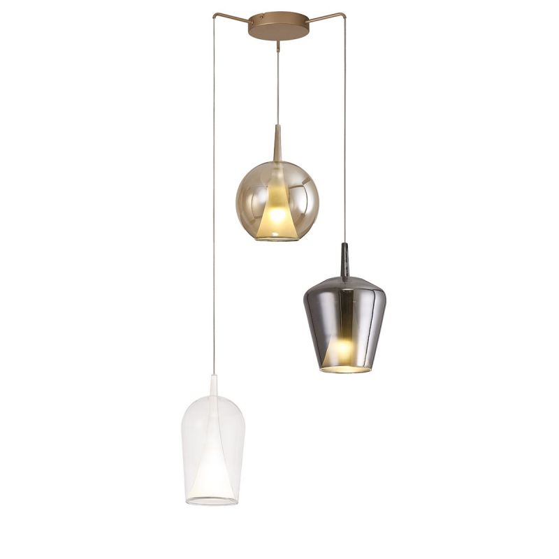 Suspension 3 abat-jour design Elsa - Mantra Suspension 3 abat-jour design Elsa - Mantra