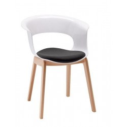 chaise design natural mis b avec coussin d'assise