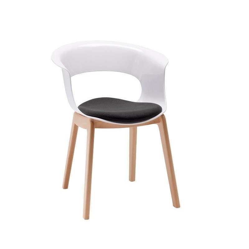 chaise design natural mis b avec coussin d'assise