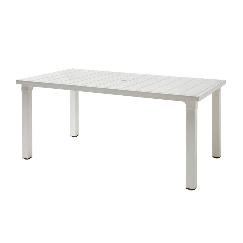 Table de jardin 170 x 100 cm technopolymer ERCOLE - blanc lin