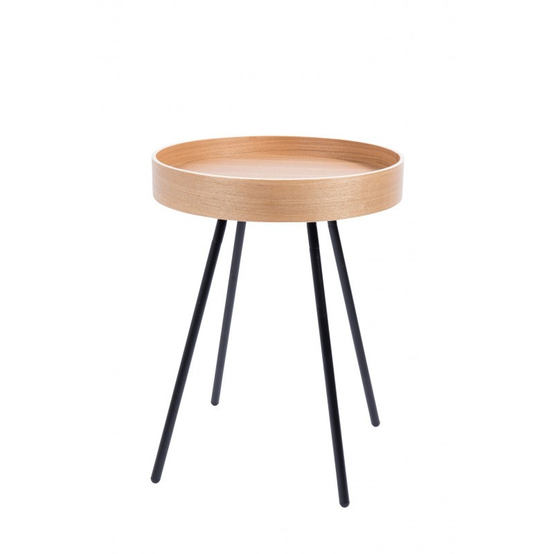 Table basse ronde Oak Tray à plateau mobile 46.5 cm - Zuiver Table basse ronde Oak Tray à plateau mobile 46.5 cm - Zuiver