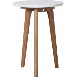 Table basse WHITE STONE marbre et bois