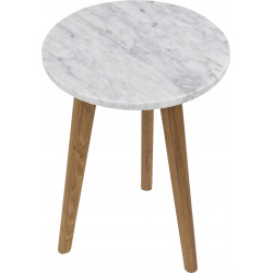 Table basse WHITE STONE marbre et bois