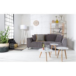 Table basse WHITE STONE marbre et bois