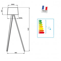 Lampadaire en bois design Essence par Aluminor